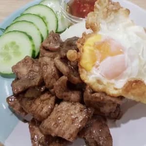 Nasi Lemak garlic pork (姜葱猪肉椰浆饭)