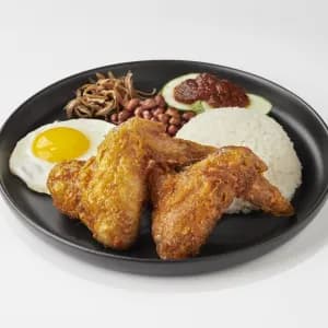 Nasi Lemak Double Chicken Wing Set