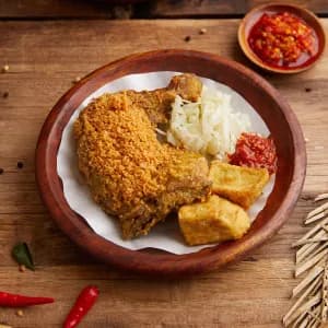 Ayam Penyet with Rice