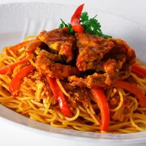 Softshell Chilli Crab Spaghetti