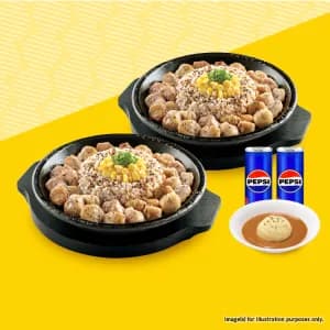 2 Jumbo Chicken Pepper Rice Bowl Set.