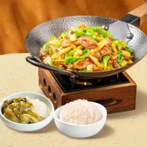 1 Person Set(Stir-fried Pork With Green Chilli) 单人餐(螺丝椒小炒肉+前菜)