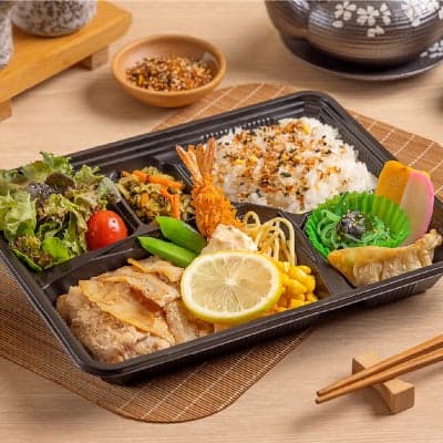 Pork Yakiniku Ebi Bento (D)