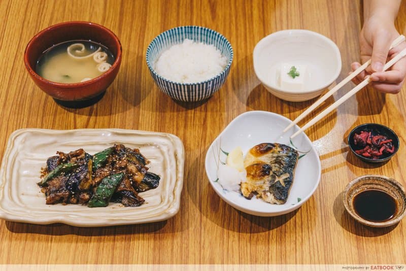 Meat-free Nasu Miso Teishoku