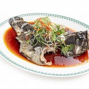 Steamed Dragon Grouper with “Hua Diao” Wine (700g) 花雕酒蒸龙虎斑(700克)
