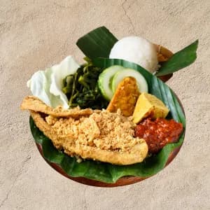 Ikan Dori Penyet + Nasi