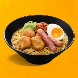 MALA Curry Noodles w/Fried Chicken & Sausage