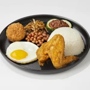 Nasi Lemak Chicken Wing & Begedel Set