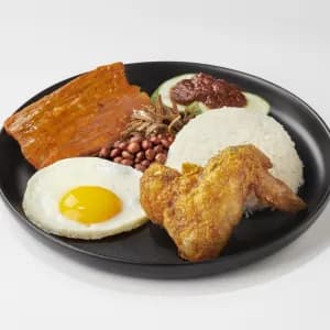Nasi Lemak Chicken Wing & Otah Set