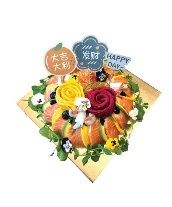 Kei Birthday Cake
Premium Ika Salmon Fruit Cake 特级鱿鱼三文鱼水果蛋糕