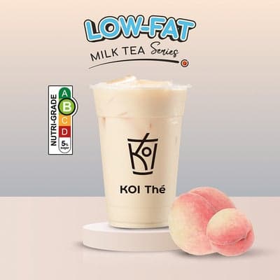Low Fat Peach Four Seasons Milk Tea (Large)