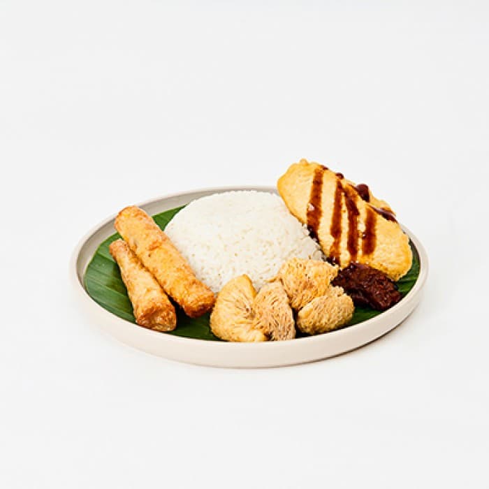 Fried Ngoh Hiang & Mushroom Bento Box