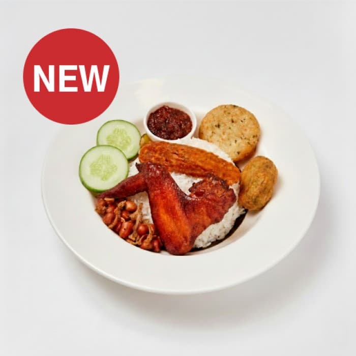Honey Glazed Chicken Wing Nasi Lemak