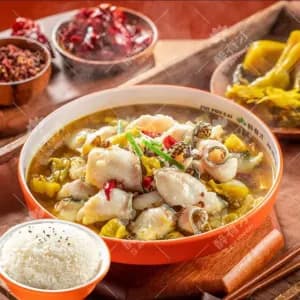 金汤酸菜鱼片套饭