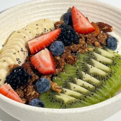 Homemade Granola with Mixed Berry Yogurt Bowl (Sourdough with Butter + Jam add on)