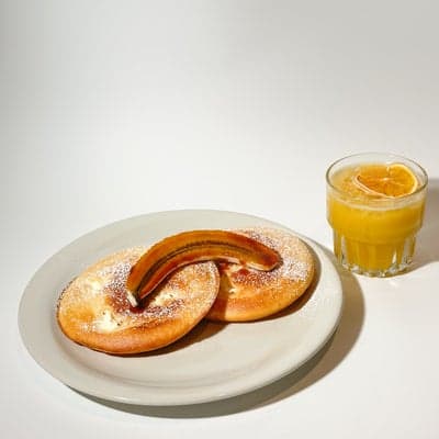 Kid Meal Set (Ricotta Cheese Pancake with Banana and Fresh Juice)