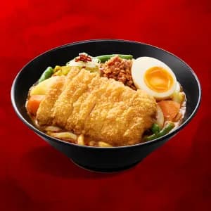 MALA Curry Noodles w/Chicken Cutlet & Veg