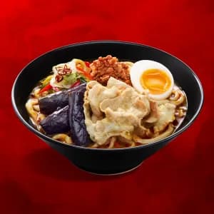 MALA Curry Noodles w/Pork Shabu & Eggplant