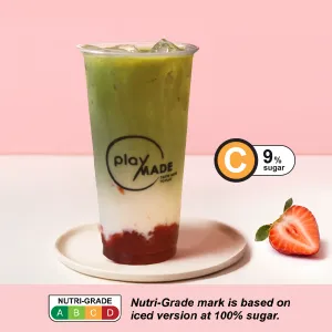 (L) Strawberry Matcha Fresh Milk
