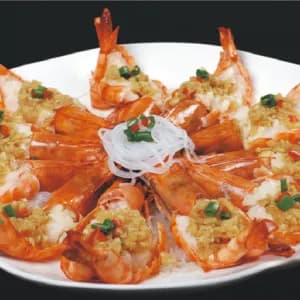 蒜泥粉丝蒸虾 Steamed shrimp with garlic and vermicelli