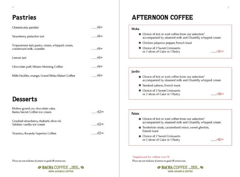 Latest Bacha Coffee Menu Prices And Outlets Singapore 2024 0767