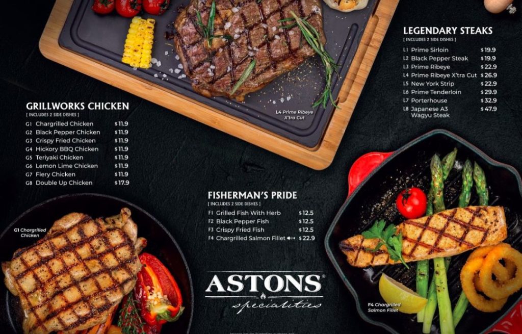 Astons menu