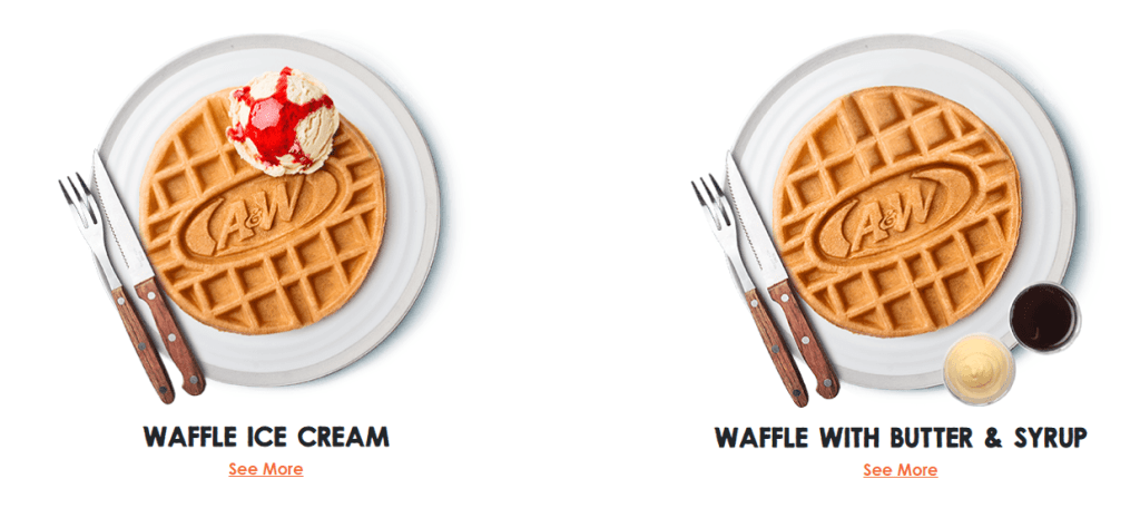 A&W Waffle Menu