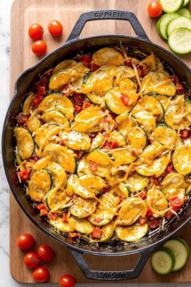 cheesy zucchini and tomatoes