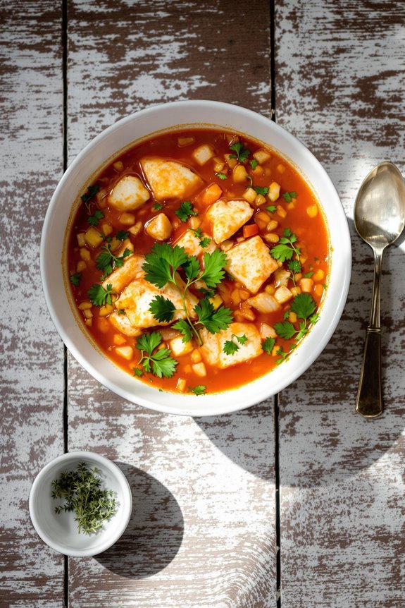 Hearty Tomato Fish Soup