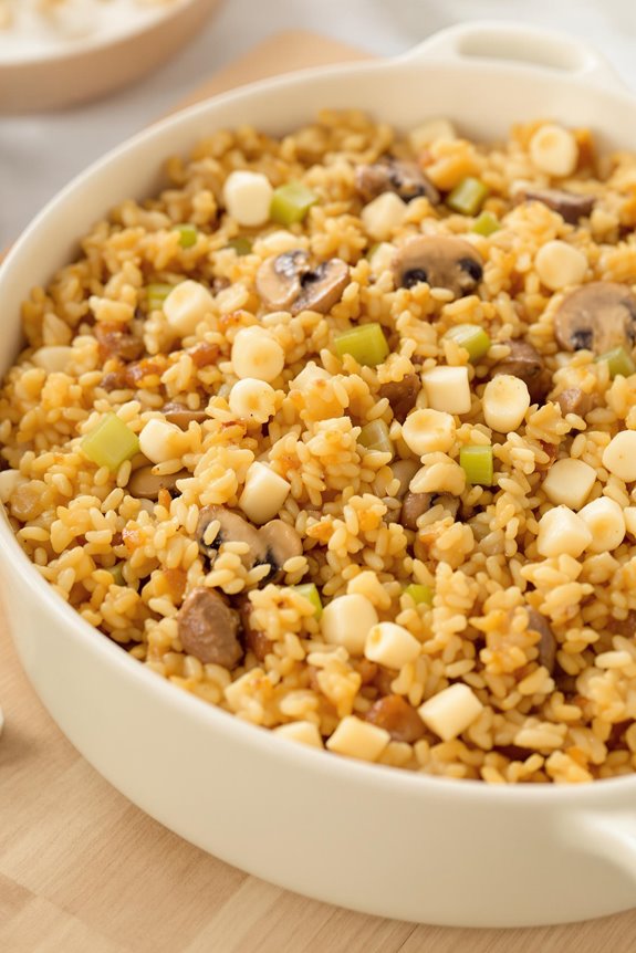 Savory Baked Rice Recipe With Mushrooms 1 Savory Baked Rice Recipe