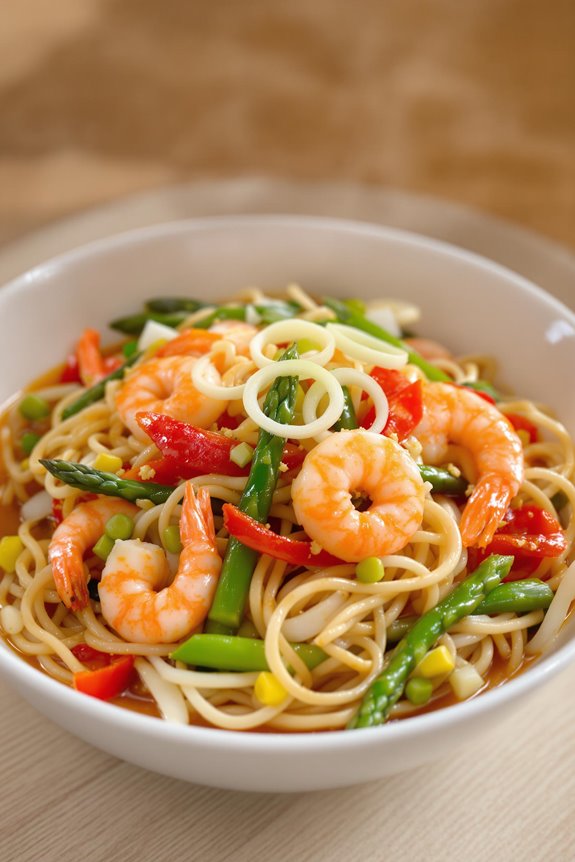 Spicy Prawn Asparagus Stir-Fry Noodle Recipe 1 Spicy Prawn Asparagus Stir Fry