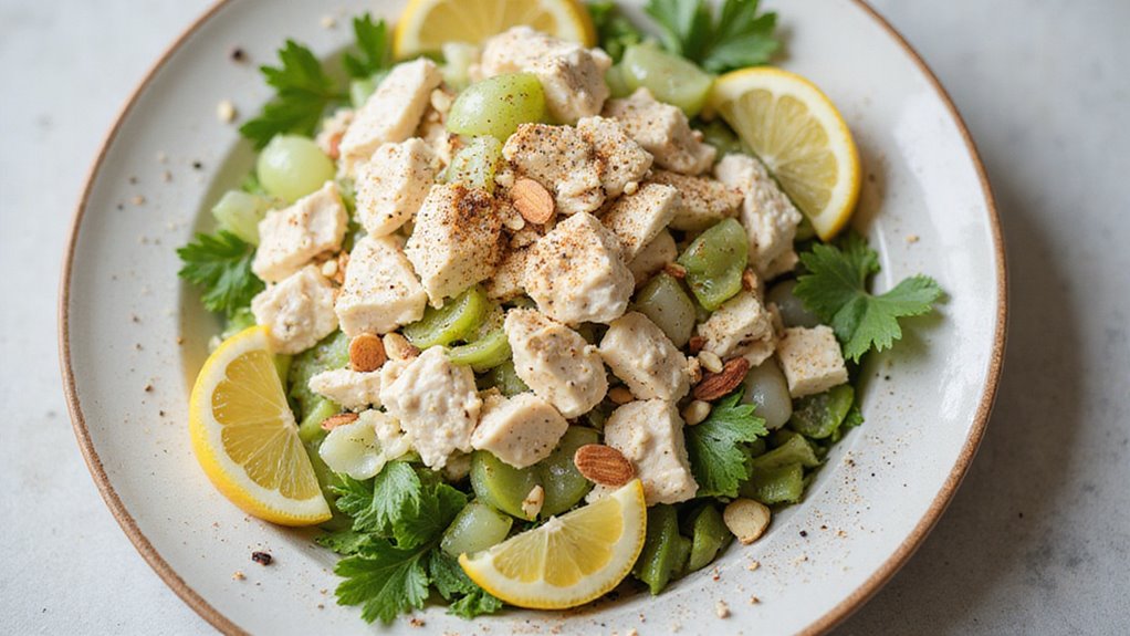 Irresistible Crunchy Chicken Salad That Never Disappoints. 6 Almonds Enhance Crunchy Salad