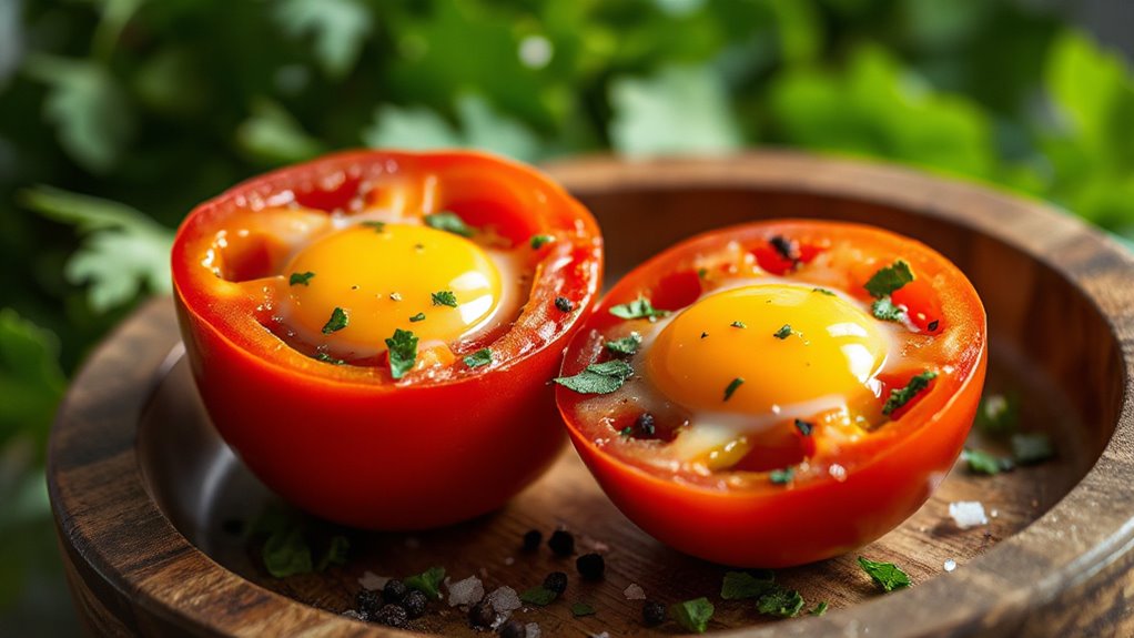 Baked Tomato Egg Cups Recipe For Breakfast 1 Baked Tomato Egg Cups