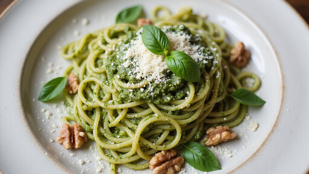 Basil Walnut Pesto Pasta