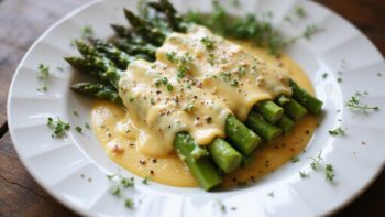 cheesy asparagus dish preparation