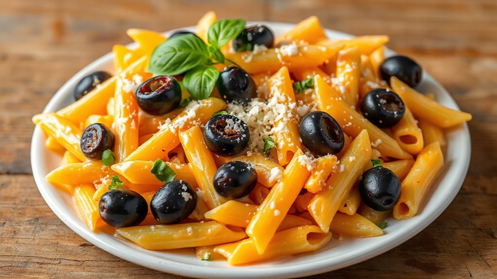 Cheesy Italian Penne Pasta Recipe With Olives 1 Cheesy Italian Penne Pasta