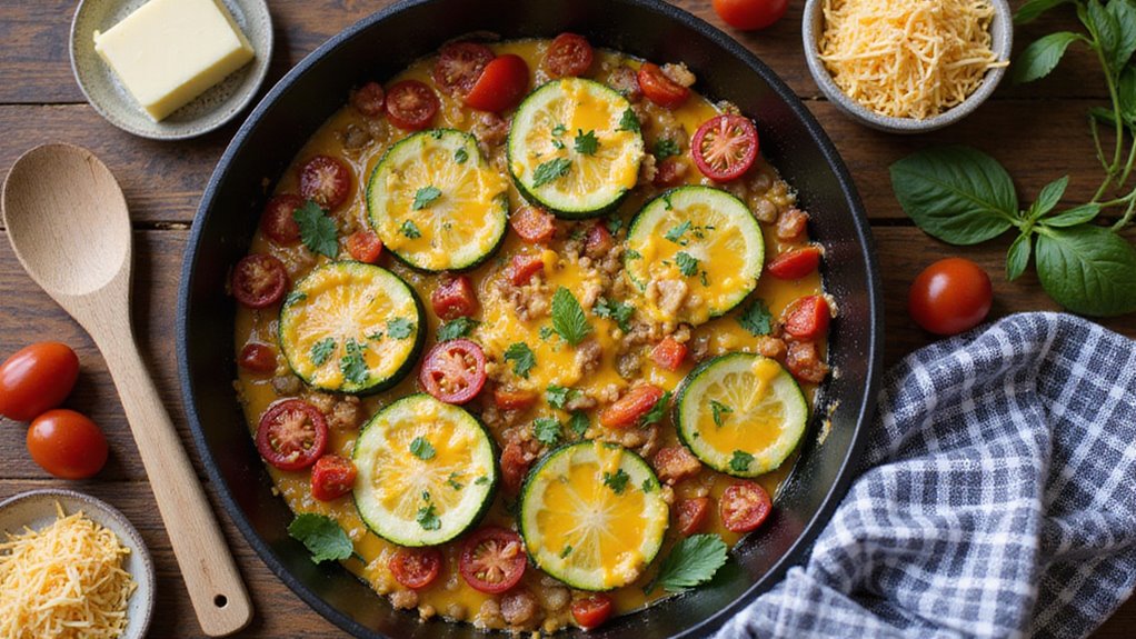 Cheesy Zucchini And Tomatoes