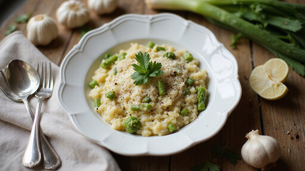 Creamy Asparagus Leek Risotto