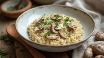 creamy mushroom barley risotto