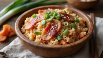crispy bacon kimchi fried rice