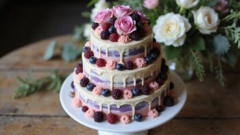 elegant floral dessert creation