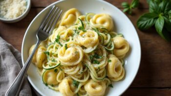 garlic cream zucchini pasta