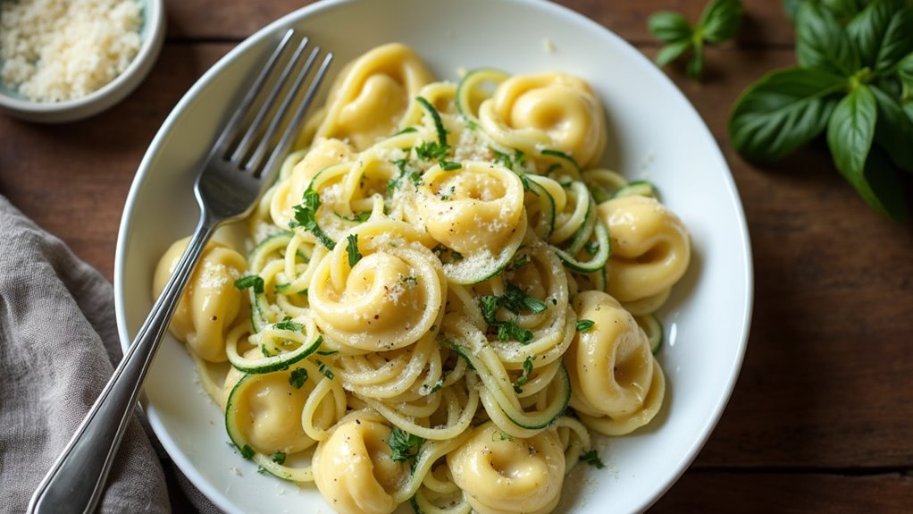 Garlic Cream Zucchini Pasta