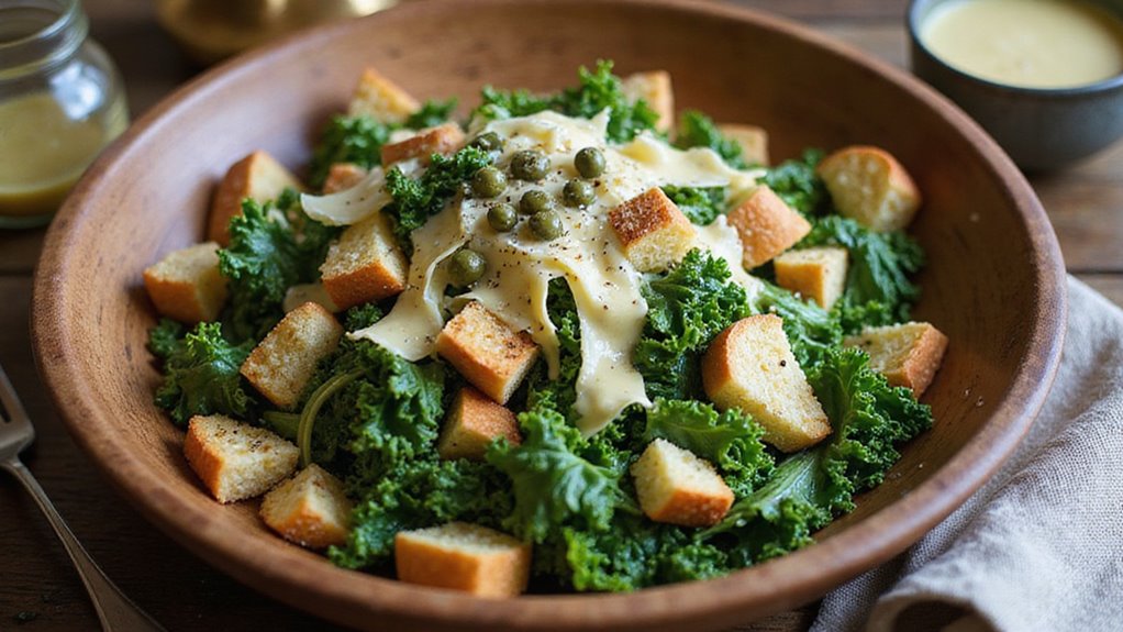 Garlicky Kale Caesar Salad