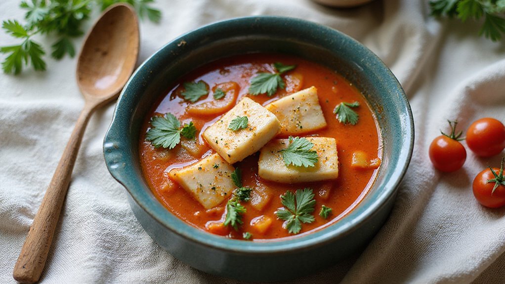 Hearty Tomato Fish Soup