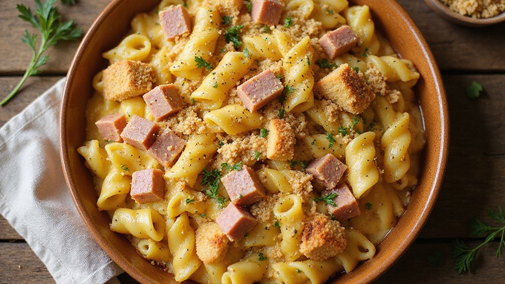 Luncheon Meat Noodle Casserole