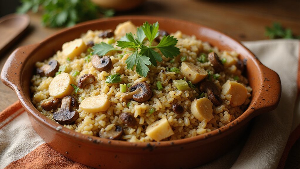 Mushroom Infused Savory Rice Dish