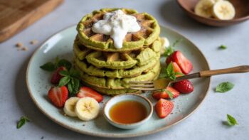 pandan infused weekend waffle delight