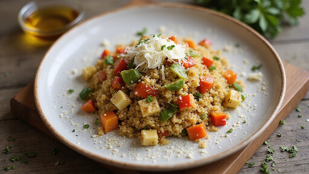 Ginger Garlic Quinoa Recipe With Rainbow Peppers 1 Quinoa With Ginger Garlic