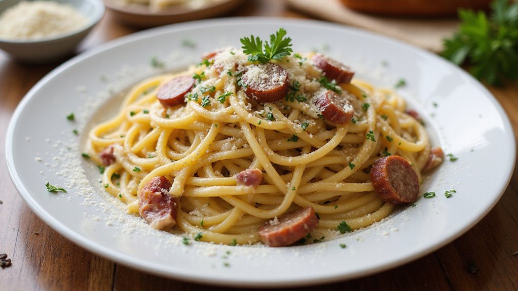Sausage Infused Creamy Carbonara